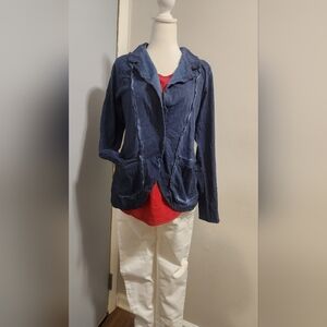 Women's Navy Blue Casual Jacket